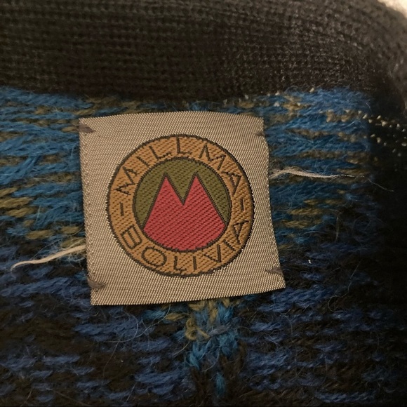 Millas Bolivia 100% Alpaca handloomed in Bolivia multicolor poncho size medium - Picture 7 of 9